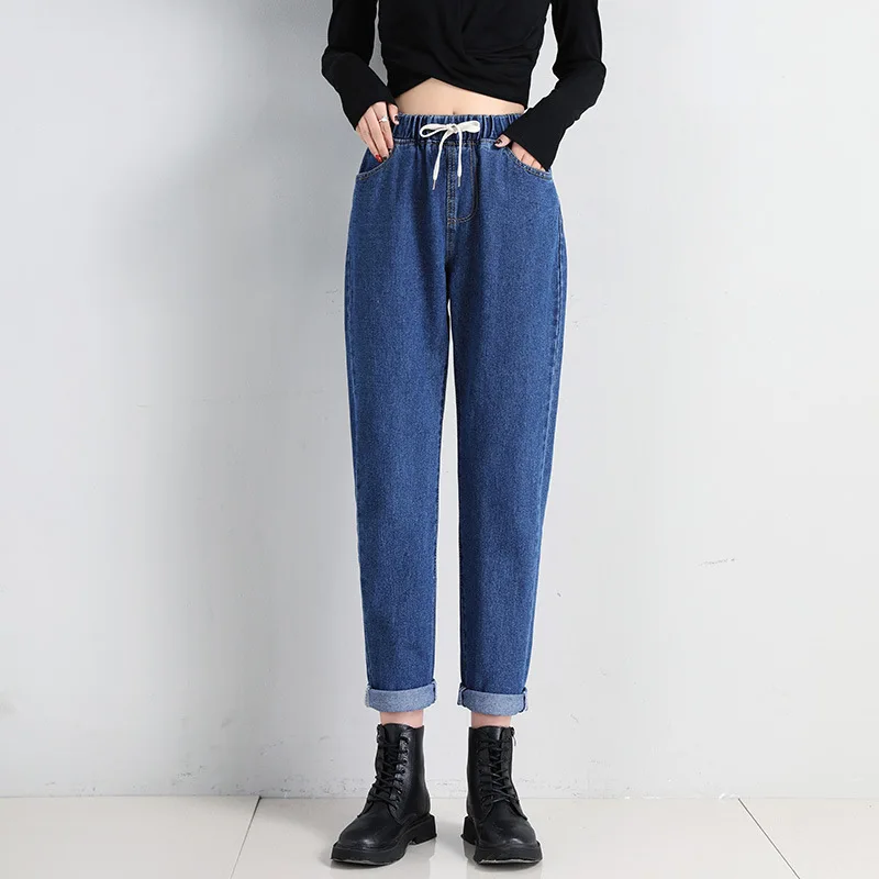 High-quality Korean Women's Straight Casual Elastic Waist Lace-up High-waist Jeans Women's Loose Old Ankle Length Pants Women
High-quality Korean Women's Straight Casual Elastic Waist Lace-up High-waist Jeans Women's Loose Old Ankle Length Pants Women