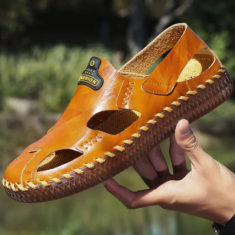 Classic High quality Leather Sandals Summer Outdoor Handmade Men Sandals Fashion Comfortable Men Beach leather shoes size 48
Classic High quality Leather Sandals Summer Outdoor Handmade Men Sandals Fashion Comfortable Men Beach leather shoes size 48