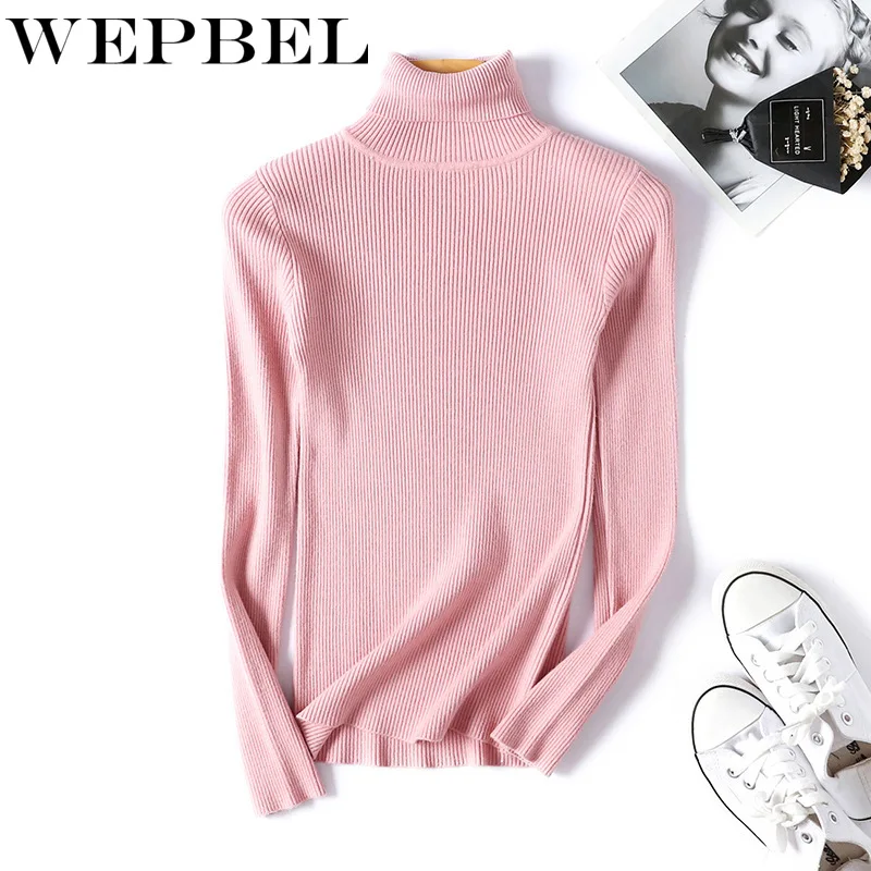 WEPBEL Autumn Winter Women Knitted Turtleneck Sweater Casual Soft Polo-Neck Jumper Fashion Slim Female Elasticity Pullovers
WEPBEL Autumn Winter Women Knitted Turtleneck Sweater Casual Soft Polo-Neck Jumper Fashion Slim Female Elasticity Pullovers