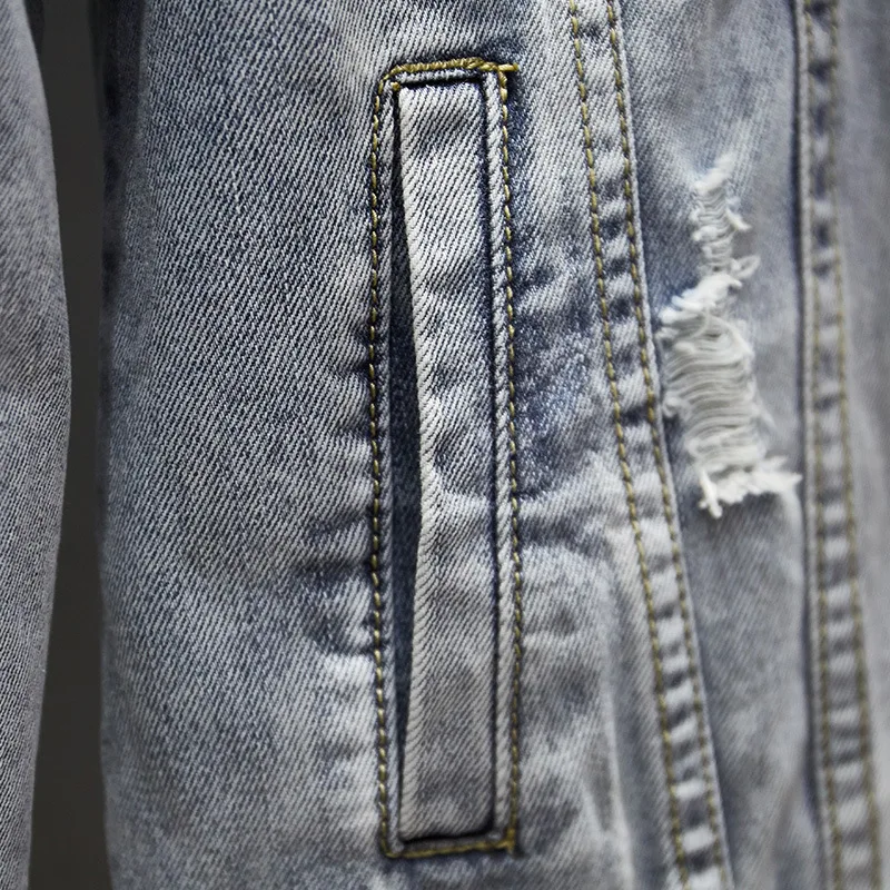 Men's Fashion Street Wear Denim Jacket Male Winter Oversize Hooded Ripped Jean Coats Light Blue Wash Cowboy Outerwear Size M-5XL
Men's Fashion Street Wear Denim Jacket Male Winter Oversize Hooded Ripped Jean Coats Light Blue Wash Cowboy Outerwear Size M-5XL