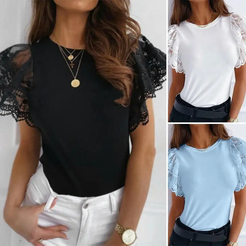 Womens Summer Ruffle Blusa Feminina Office Lady Short Sleeve Blouse Casual Solid Hollow out Shirt Fashion Lace Up Top 5XL
Womens Summer Ruffle Blusa Feminina Office Lady Short Sleeve Blouse Casual Solid Hollow out Shirt Fashion Lace Up Top 5XL