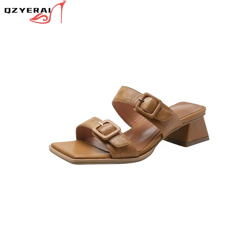 2021 European Summer Genuine Leather Women Slippers Fashionable Outdoor Party Shoes 100% Cowhide Sandals
2021 European Summer Genuine Leather Women Slippers Fashionable Outdoor Party Shoes 100% Cowhide Sandals