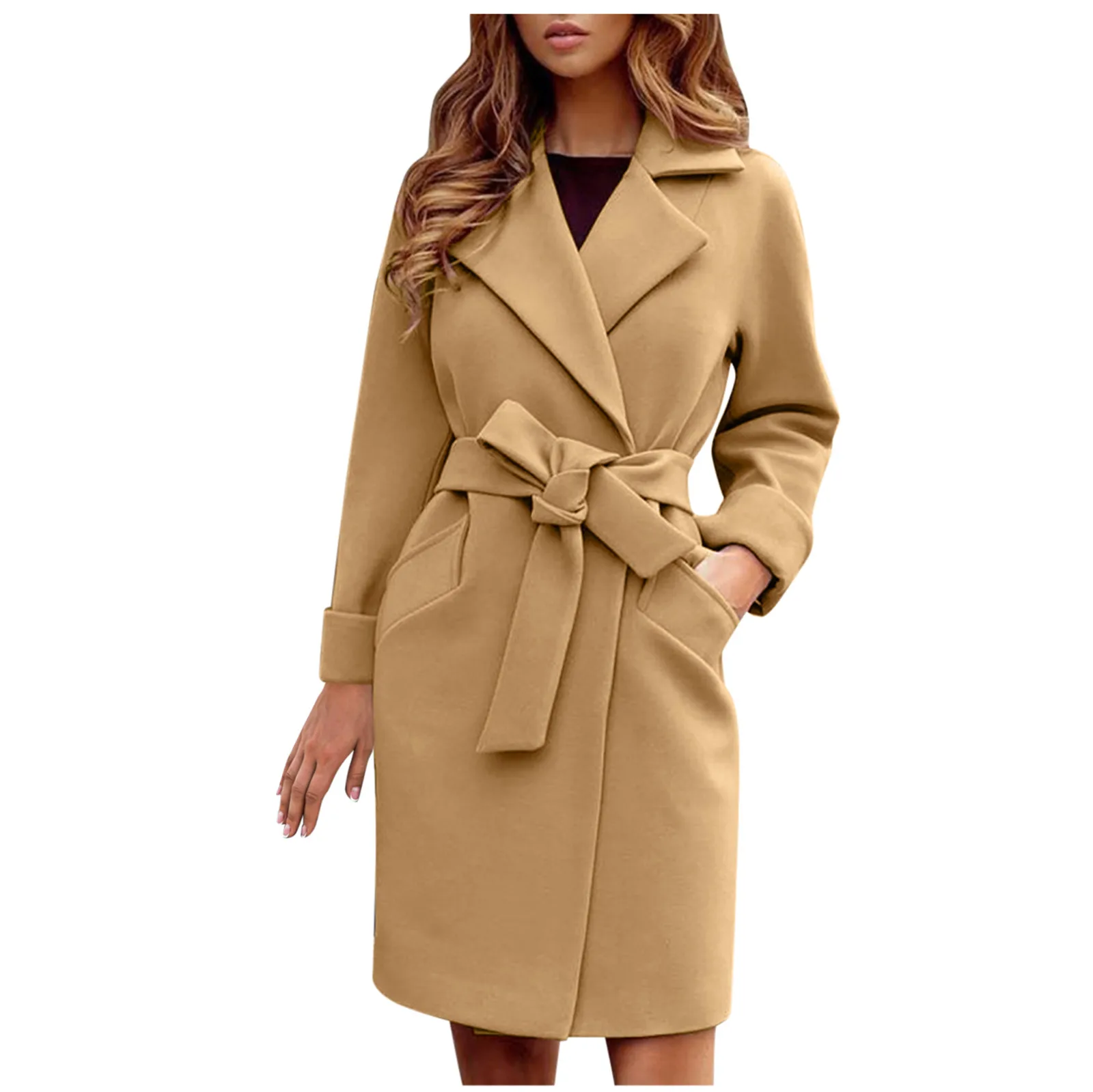Women Woolen Fleece Long Coat Casual Mid Long Overcoat Lapel Cardigan Belt Loose Winter Autumn Female Trench Coat Outwear
Women Woolen Fleece Long Coat Casual Mid Long Overcoat Lapel Cardigan Belt Loose Winter Autumn Female Trench Coat Outwear