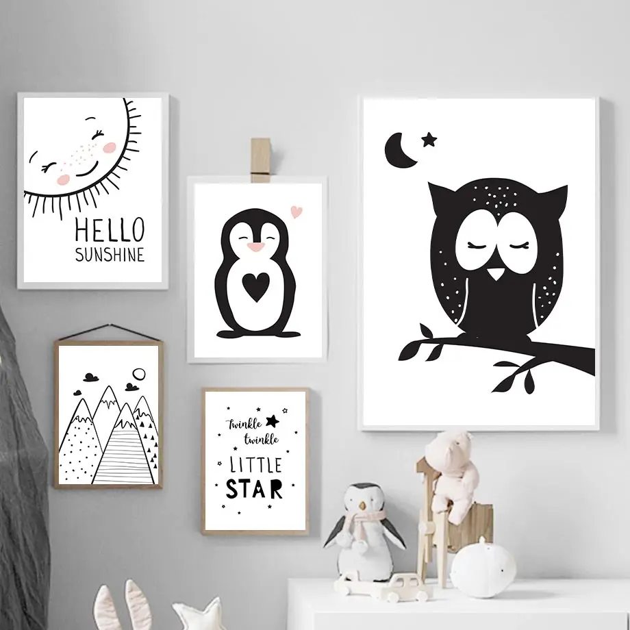 Abstract Bear Rabbit Whale Penguin Owl Poster Sun Moon Star Mountain Prints Quotes Wall Art Canvas Painting Baby Kids Room Decor
Abstract Bear Rabbit Whale Penguin Owl Poster Sun Moon Star Mountain Prints Quotes Wall Art Canvas Painting Baby Kids Room Decor