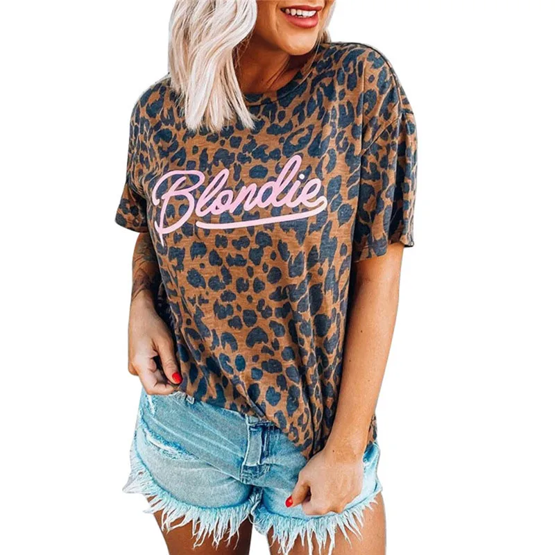 2020 Summer New Women T-shirt Casual Leopard Print Round Neck Short Sleeve T Shirt Ladies Casual Office Tops Tees Women Clothing
2020 Summer New Women T-shirt Casual Leopard Print Round Neck Short Sleeve T Shirt Ladies Casual Office Tops Tees Women Clothing