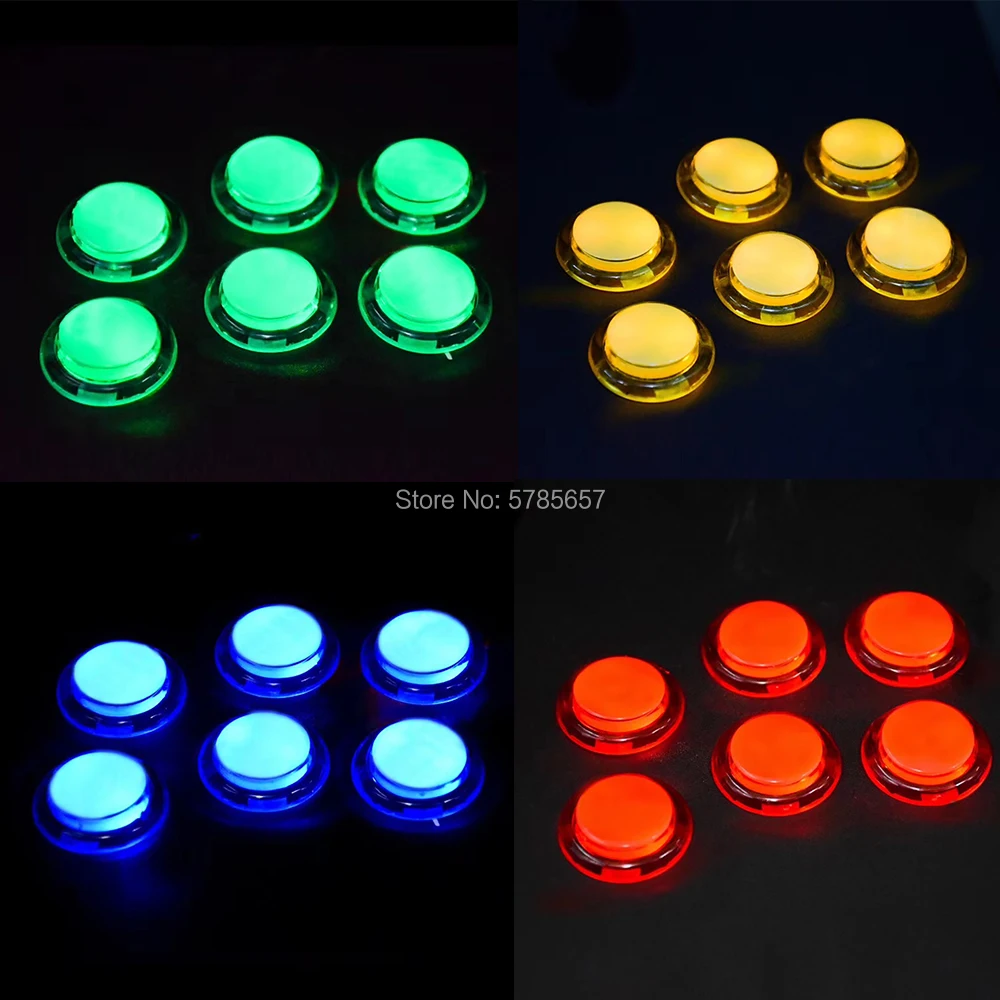 Светодиодный набор кнопок для аркадной игры 6 шт. 5 В с подсветкой кнопка