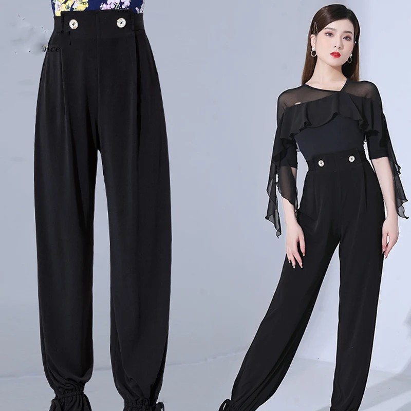 Latin Dance Pants Women'S Summer 2021 New Bloomers Loose Black Modern Dance Wide-Leg High-Waist Dance Practice Clothes DQS7741
Latin Dance Pants Women'S Summer 2021 New Bloomers Loose Black Modern Dance Wide-Leg High-Waist Dance Practice Clothes DQS7741