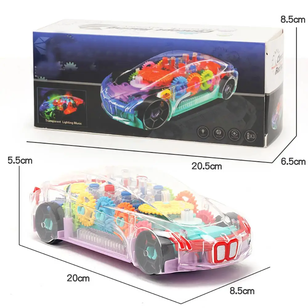 Universal Wheel Transformation Toy Transparent Gear Concept Car Lights Music Toys Kid Gift Simulation Car Model Lights Toys Gift
Universal Wheel Transformation Toy Transparent Gear Concept Car Lights Music Toys Kid Gift Simulation Car Model Lights Toys Gift