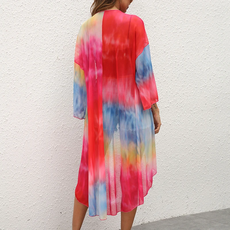 Rivertrip Tie Dye Beach Dress Mesh Bikini Long Sleeve Cover Up Tunic Long Beach Cover Up Summer Bathing Suit Colorful Cover Up 
Rivertrip Tie Dye Beach Dress Mesh Bikini Long Sleeve Cover Up Tunic Long Beach Cover Up Summer Bathing Suit Colorful Cover Up
