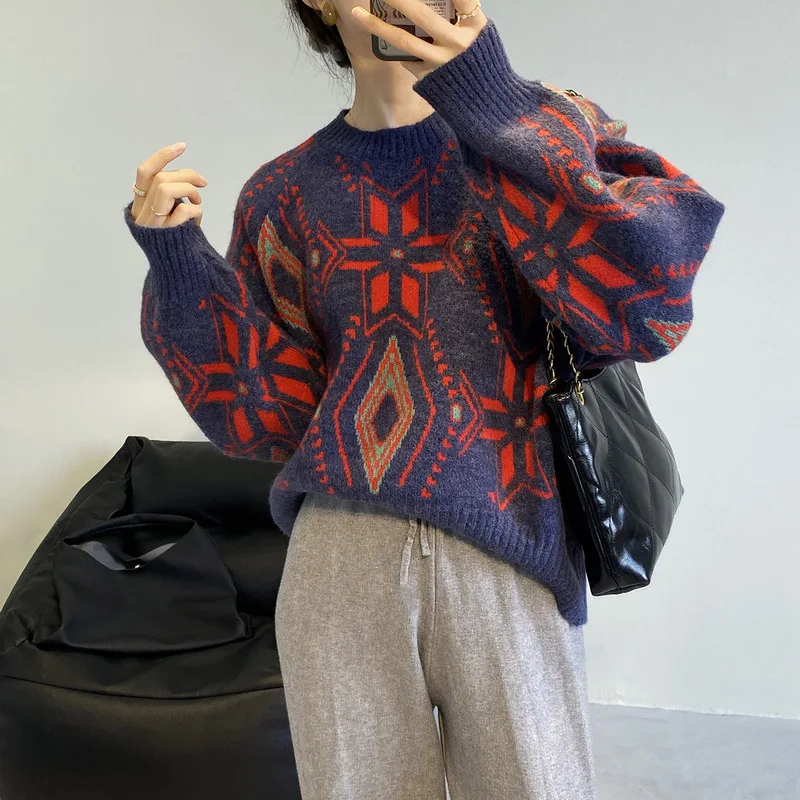 Женский свитер, зимние пуловеры, женский полосатый свитер, повседневный джемпер, рубашка большого размера в стиле Харадзюку, теплый пуловер
Женский свитер, зимние пуловеры, женский полосатый свитер, повседневный джемпер, рубашка большого размера в стиле Харадзюку, теплый пуловер