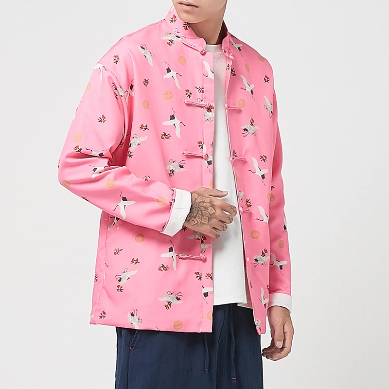 MRDONOO Chinese style Spring Autumn Coat Crane Stand Collar Jacket New Fashion Men's Clothing Blue Pink Cardigan
MRDONOO Chinese style Spring Autumn Coat Crane Stand Collar Jacket New Fashion Men's Clothing Blue Pink Cardigan