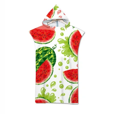 New Watermelon 3D Printed Microfiber Beach Poncho Towel Quick Drying Changing Robe Hooded Bath Towels For Swim Surf Water Sport
New Watermelon 3D Printed Microfiber Beach Poncho Towel Quick Drying Changing Robe Hooded Bath Towels For Swim Surf Water Sport