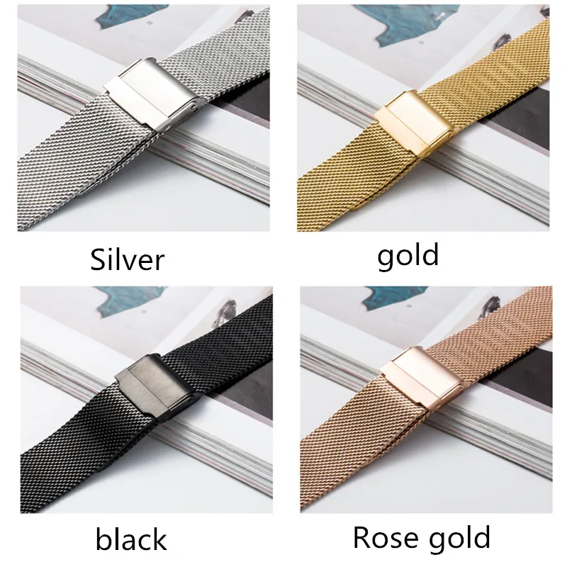 Newest Fashion 12-22mm Universal Stainless Steel Metal Milanese Watchband Watch Band Strap Bracelet Black Rose Gold Silver
Newest Fashion 12-22mm Universal Stainless Steel Metal Milanese Watchband Watch Band Strap Bracelet Black Rose Gold Silver