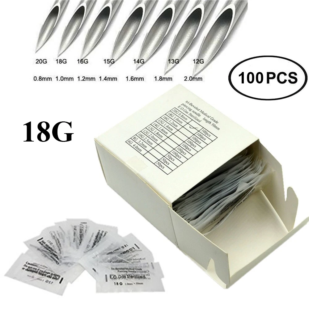 100PCS 18G Piercing Needles with 18G Tattoo Piercing Needles Box For Ear Nose Navel Nipple Free Shipping BN-18G
100PCS 18G Piercing Needles with 18G Tattoo Piercing Needles Box For Ear Nose Navel Nipple Free Shipping BN-18G