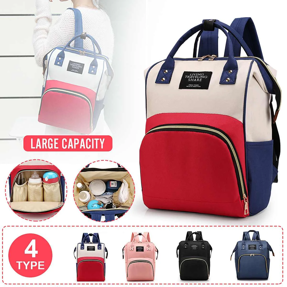 Waterproof Large Capacity Mummy Bag Maternity Nappy Bag Travel Backpack Nursing Bag for Baby Care Women's Fashion Bag
Waterproof Large Capacity Mummy Bag Maternity Nappy Bag Travel Backpack Nursing Bag for Baby Care Women's Fashion Bag