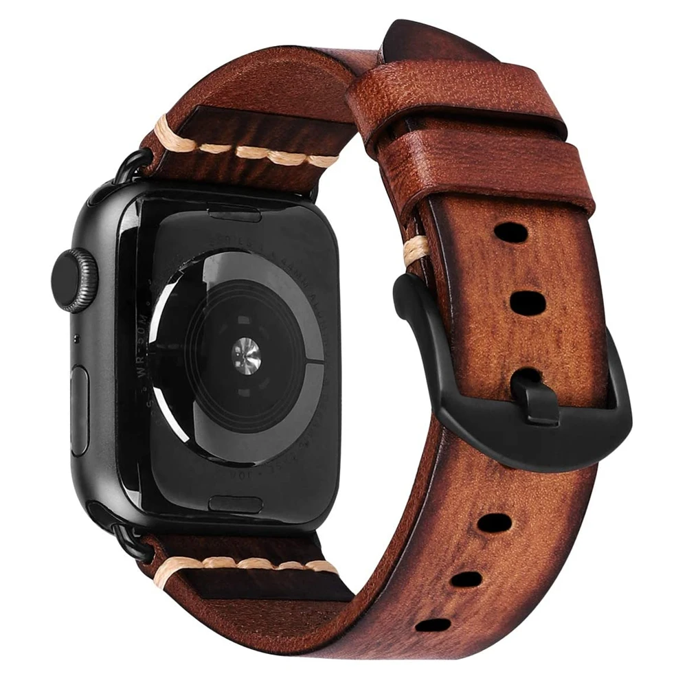 

Genuine Leather strap for apple watch 5 4 band 44mm 40mm bracelet for applewatch iwatch Series 3 2 bands 42mm 38mm pulseira belt