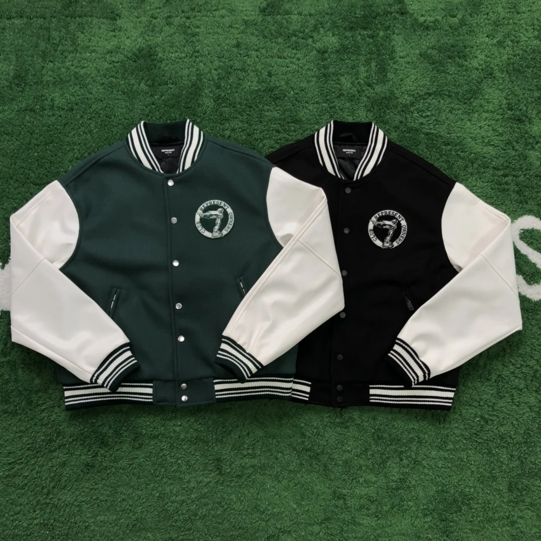 Best Quality 1:1 Patchwork Represent Jacket Men Women College OWNERS CLUB Embroidered Logo Represent Coats Green Bomber Jacket
Best Quality 1:1 Patchwork Represent Jacket Men Women College OWNERS CLUB Embroidered Logo Represent Coats Green Bomber Jacket