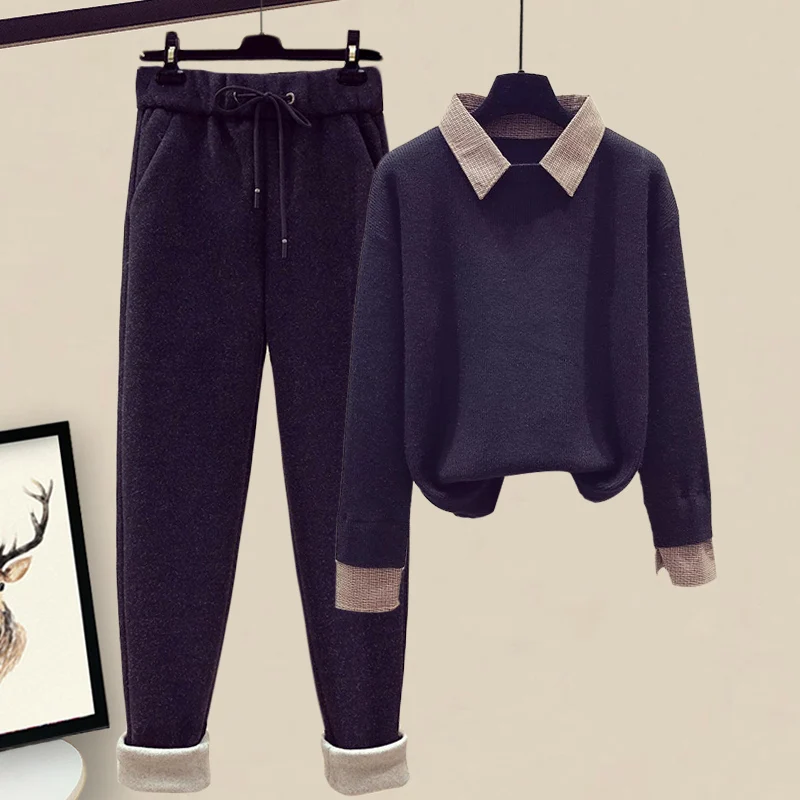 Women 2022 Autumn Winter New Fashion Suits Female Matching Suit Sweater + Wool Pants Two Sets Pullover Lady Casual Outfits G49
Women 2022 Autumn Winter New Fashion Suits Female Matching Suit Sweater + Wool Pants Two Sets Pullover Lady Casual Outfits G49