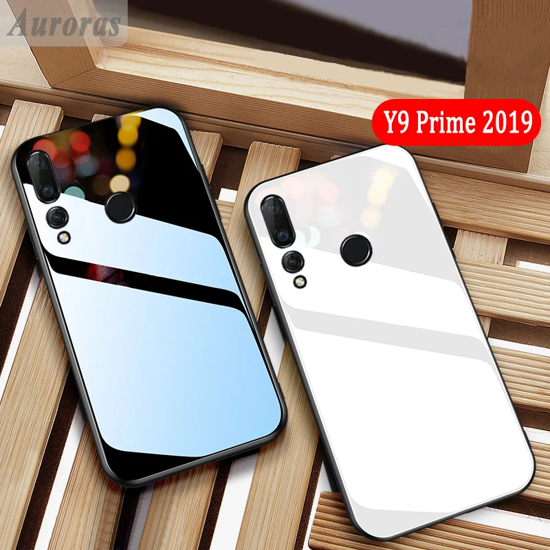 Чехол Auroras из закаленного стекла для HUAWEI Y9 Prime 2019 с мягкой рамкой Противоударная