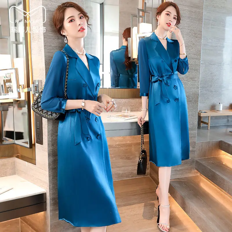 Blue suit dress women spring 2021 new fashion temperament goddess high-end skirt
Blue suit dress women spring 2021 new fashion temperament goddess high-end skirt