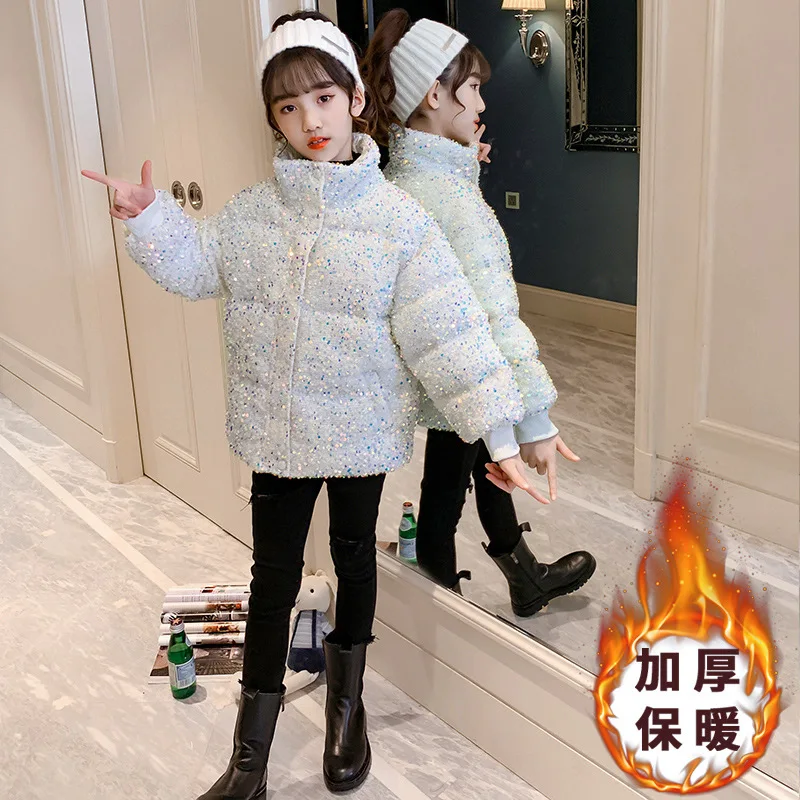 Girls' cotton clothing 2020 winter new big children's sequined cotton clothing loose and thick stand-up collar short children's
Girls' cotton clothing 2020 winter new big children's sequined cotton clothing loose and thick stand-up collar short children's