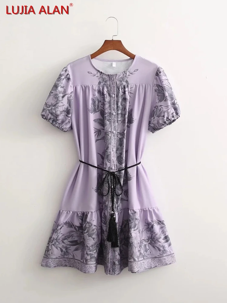 LUJIA ALAN Women Placement Print Tassels Sashes Mini Dress Summer Female Puff Sleeve Loose Vestidos D9319
LUJIA ALAN Women Placement Print Tassels Sashes Mini Dress Summer Female Puff Sleeve Loose Vestidos D9319