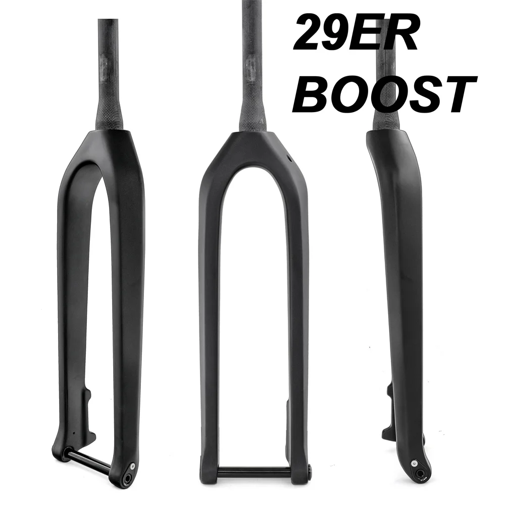 Углеродная вилка Boost MTB 29er 110*15 мм горная горный велосипед карбоновая жесткая 1-1/8