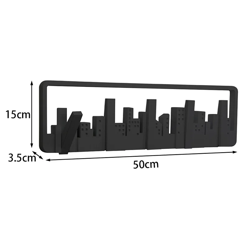 Wall Mount Multipurpose Hook Sturdy Storage Pastoral Style Black Coat Hanger Durable Cityscape Art Clothes Hanger Decorative 
Wall Mount Multipurpose Hook Sturdy Storage Pastoral Style Black Coat Hanger Durable Cityscape Art Clothes Hanger Decorative