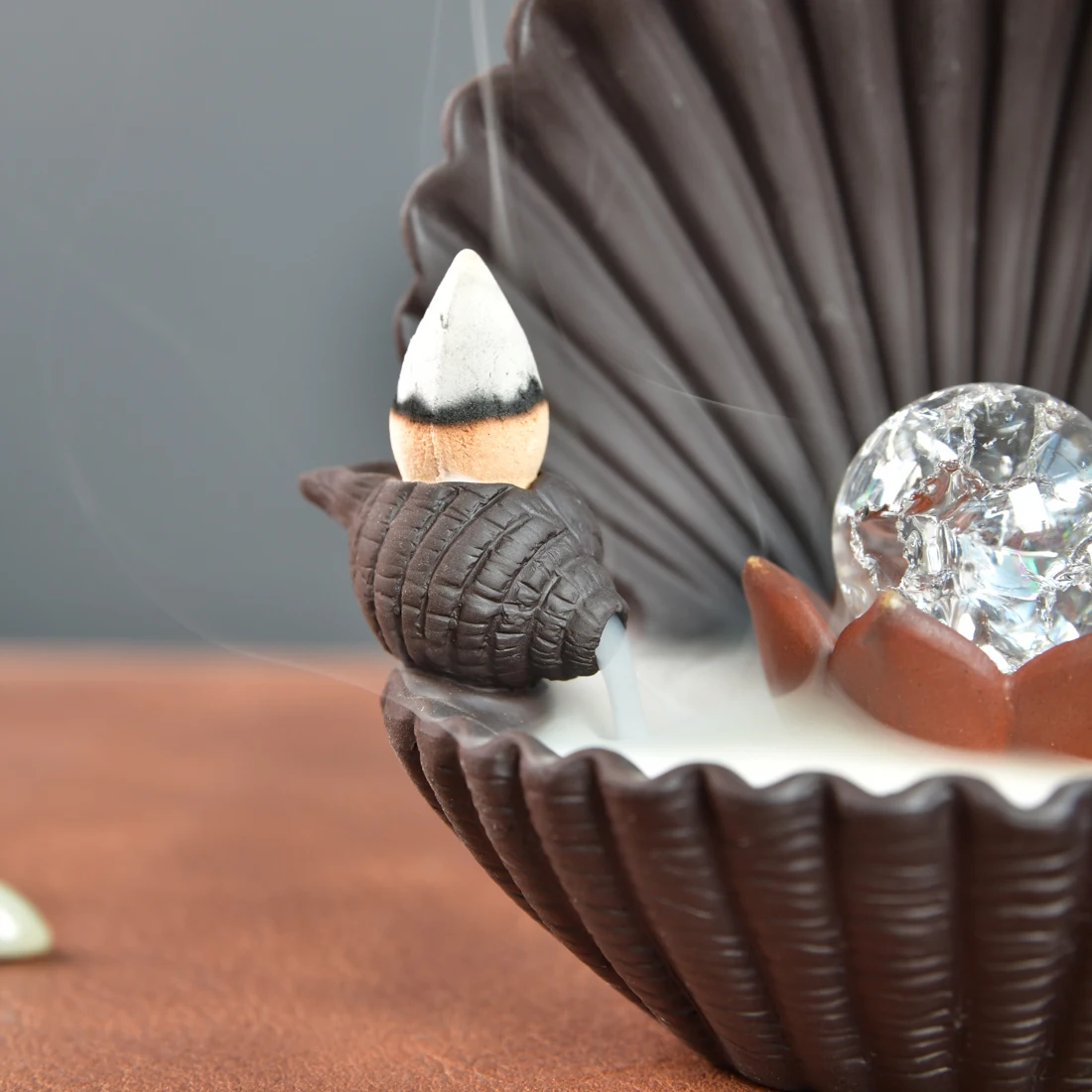 7-Color Change Incense Burner Handmade Ceramic Shell Shape Backflow Incense Burner Creative Smoke Waterfall Incense Holder Cense
7-Color Change Incense Burner Handmade Ceramic Shell Shape Backflow Incense Burner Creative Smoke Waterfall Incense Holder Cense
