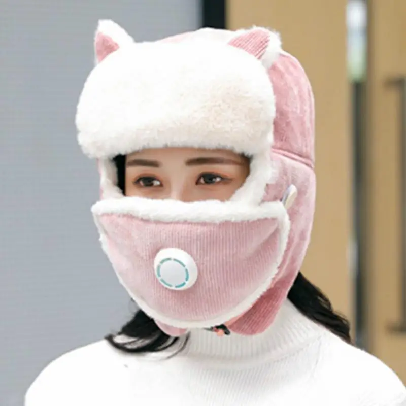 New Fashion Winter Hats For Women With Breathing Mask Winter Hat Girl Add Fur Lined Warm Pilot Style Hat
New Fashion Winter Hats For Women With Breathing Mask Winter Hat Girl Add Fur Lined Warm Pilot Style Hat