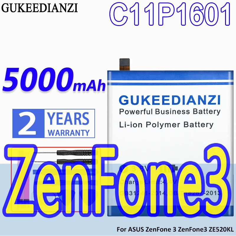 High Capacity GUKEEDIANZI Battery C11P1601 5000mAh For ASUS ZenFone 3 ZenFone3 ZE520KL
High Capacity GUKEEDIANZI Battery C11P1601 5000mAh For ASUS ZenFone 3 ZenFone3 ZE520KL