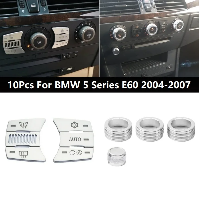 10PCS Car Air Conditioning Sound Knob Cover Buttons Cover Trim For BMW 5 Series E60 2004-2007 Interior Accessories
10PCS Car Air Conditioning Sound Knob Cover Buttons Cover Trim For BMW 5 Series E60 2004-2007 Interior Accessories