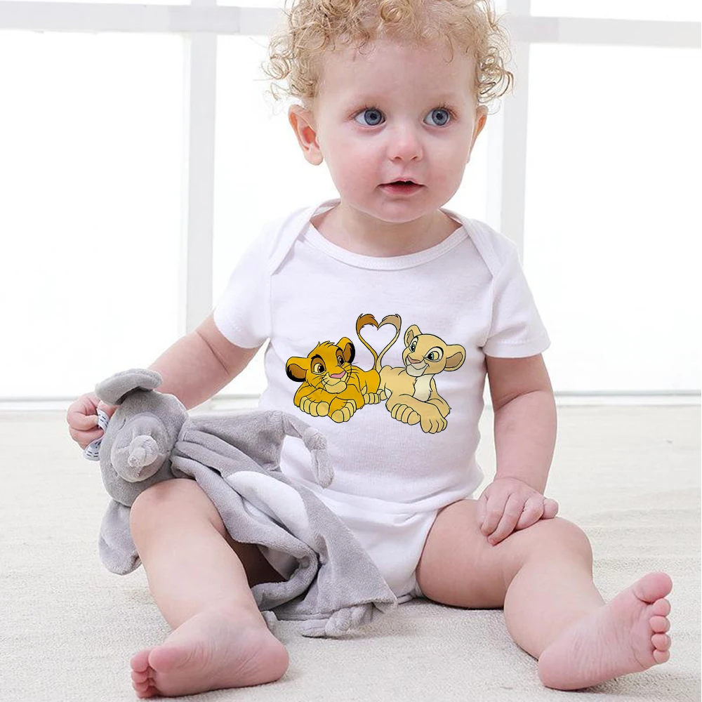 0-24M Newborn Baby Girl Boy Short Sleeve White Casual Romper Jumpsuit Lion King Simba Printed Outfits Baby Clothes Summer
0-24M Newborn Baby Girl Boy Short Sleeve White Casual Romper Jumpsuit Lion King Simba Printed Outfits Baby Clothes Summer