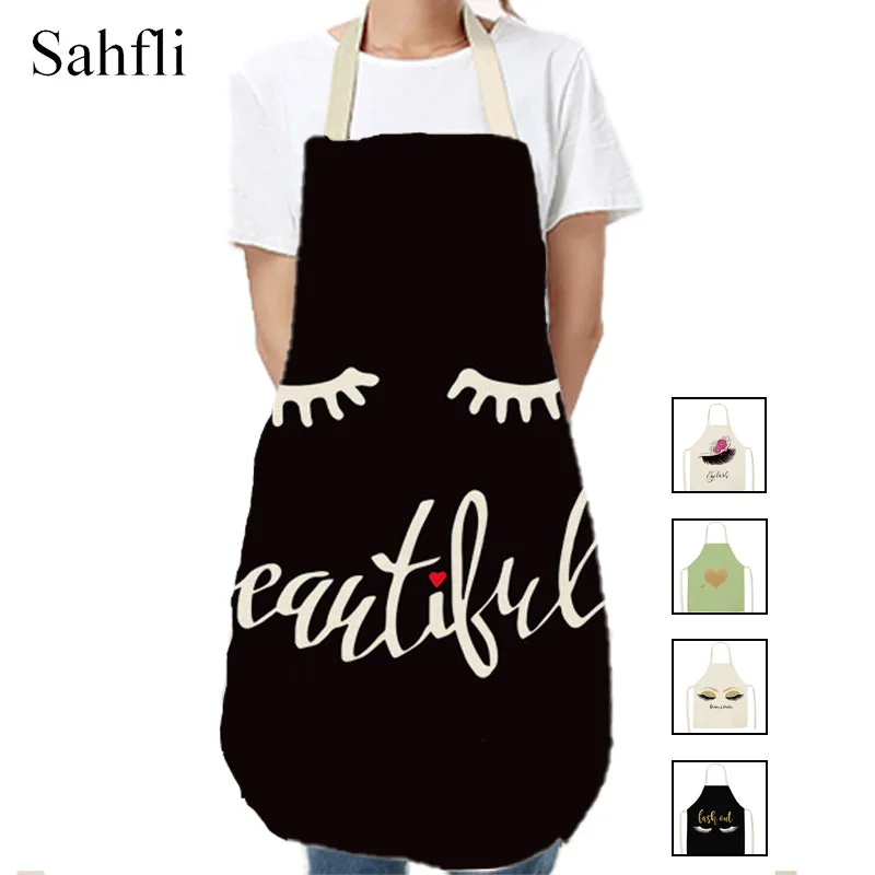 Black Eyelashes Printed Kitchen Apron Home Cooking Baking Cleaning Tool Waist Bib Pinafore Fashion Linen Sleeveless Aprons
Black Eyelashes Printed Kitchen Apron Home Cooking Baking Cleaning Tool Waist Bib Pinafore Fashion Linen Sleeveless Aprons