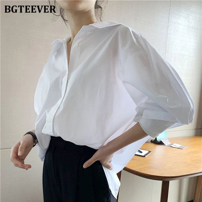 BGTEEVER Casual Turn-down Collar Ladies White Shirts 2022 Spring Loose Single-breasted Female Blouses Basic Women Tops Blusas
BGTEEVER Casual Turn-down Collar Ladies White Shirts 2022 Spring Loose Single-breasted Female Blouses Basic Women Tops Blusas