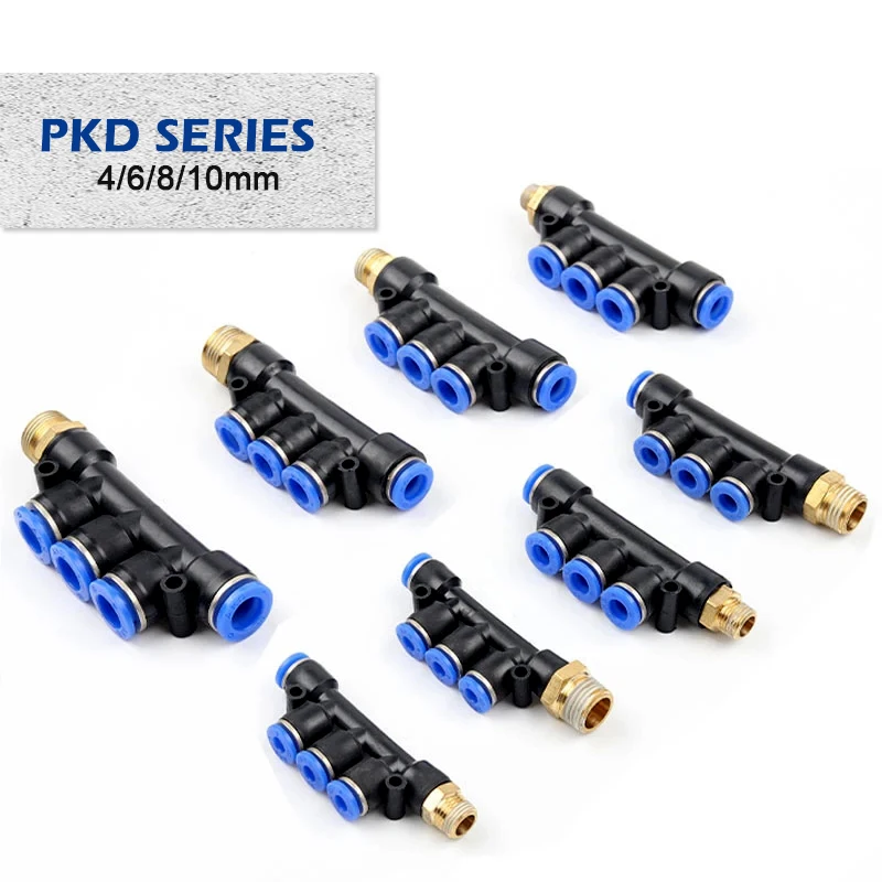 PKD Pneumatic Fitting Air Quick Connector 5 Way Air Connector 4mm 6mm 8mm 10mm Hose Male Thread 1/8" 1/4 3/8 1/2 Fittings
PKD Pneumatic Fitting Air Quick Connector 5 Way Air Connector 4mm 6mm 8mm 10mm Hose Male Thread 1/8" 1/4 3/8 1/2 Fittings