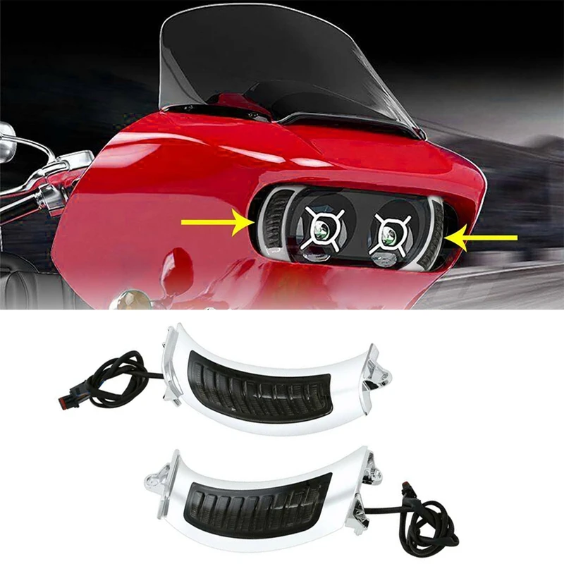 Motorcycle Front Headlight Side Indicator Led Turn Signal Light Lamp with DRL for Road Glide 2015-2019
Motorcycle Front Headlight Side Indicator Led Turn Signal Light Lamp with DRL for Road Glide 2015-2019