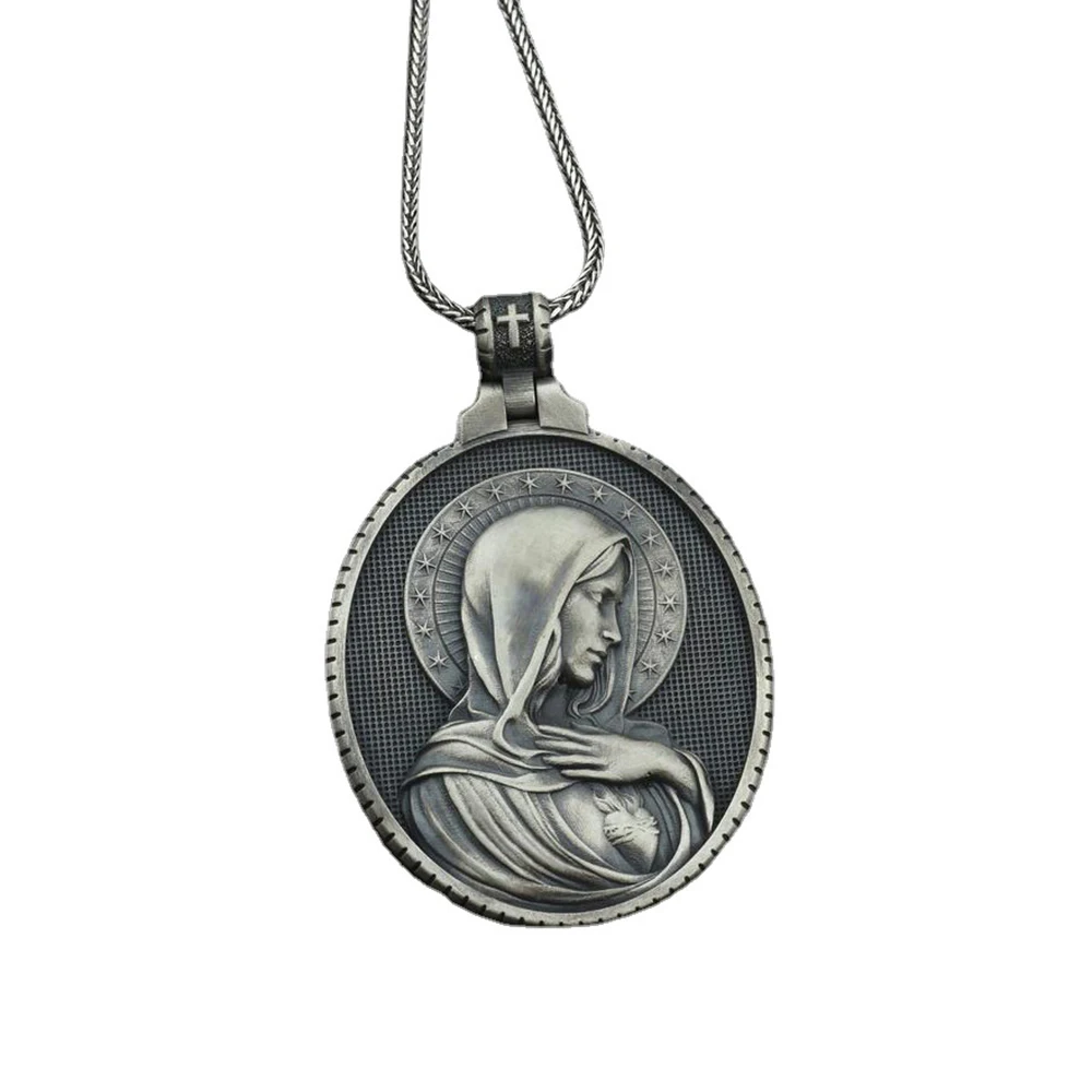 Christian Mary Sacred Heart Pendant Necklace Men's Retro Catholic Religious Tag Chain Necklaces for women
Christian Mary Sacred Heart Pendant Necklace Men's Retro Catholic Religious Tag Chain Necklaces for women