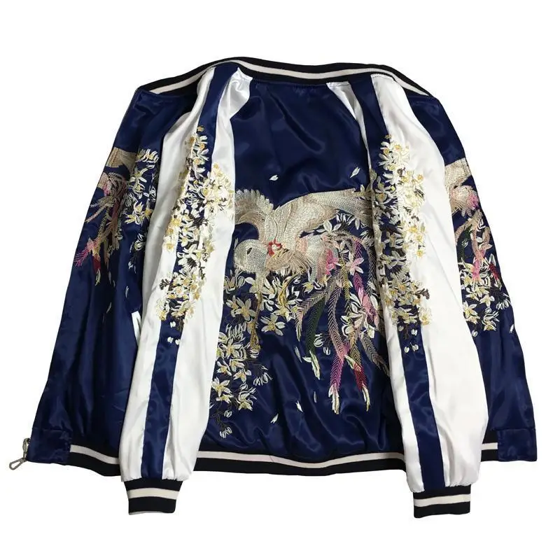 Womens Japaneses Embroidered Bomber Jacket Coat Loose Fit Baseball Harajuku Outwear Sport Double Side Slim Fit
Womens Japaneses Embroidered Bomber Jacket Coat Loose Fit Baseball Harajuku Outwear Sport Double Side Slim Fit