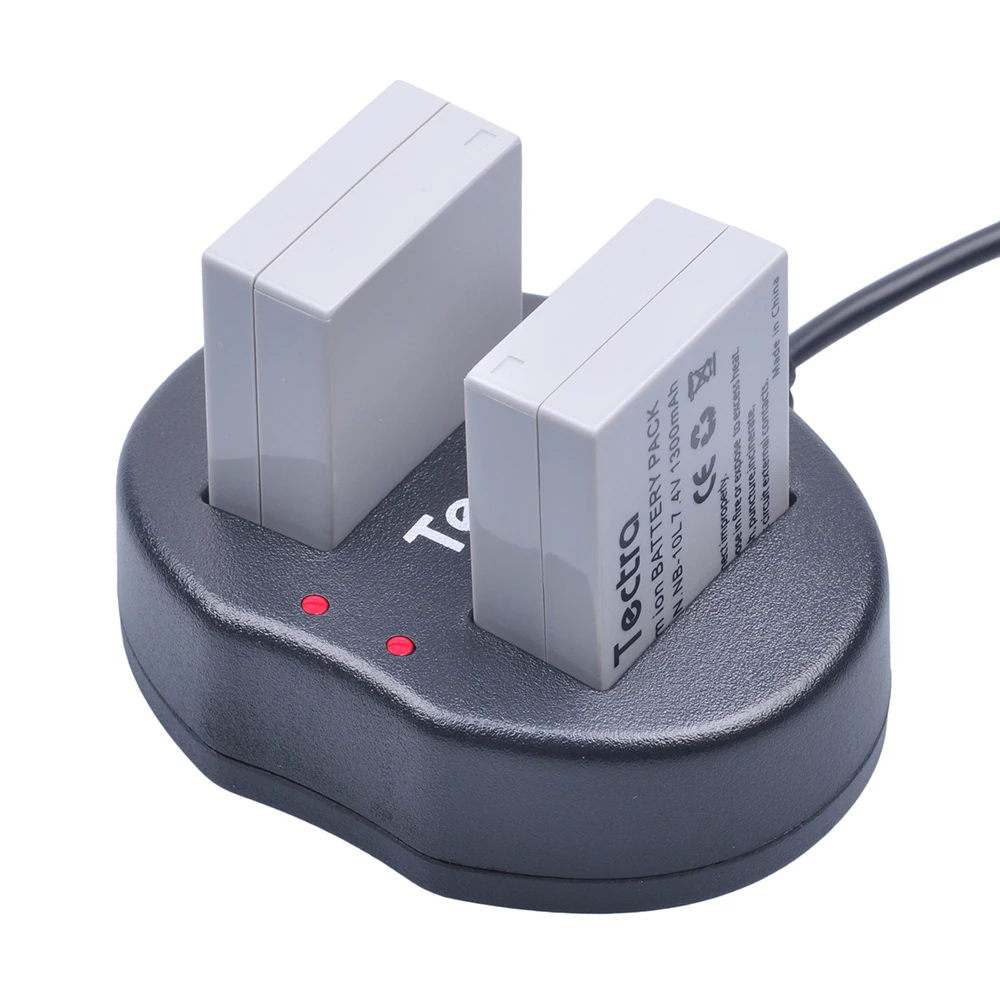 Аккумуляторная батарея NB-10L NB10L NB 10L + зарядное устройство с двойным USB-портом для