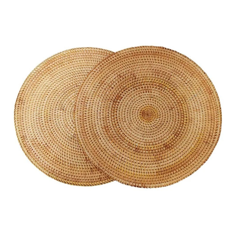 2 Pcs Handmade Round Natural Rattan Placemat Farmhouse Round Wicker Placemats for Dining Table,Wedding,Parties,BBQ's,Etc
2 Pcs Handmade Round Natural Rattan Placemat Farmhouse Round Wicker Placemats for Dining Table,Wedding,Parties,BBQ's,Etc