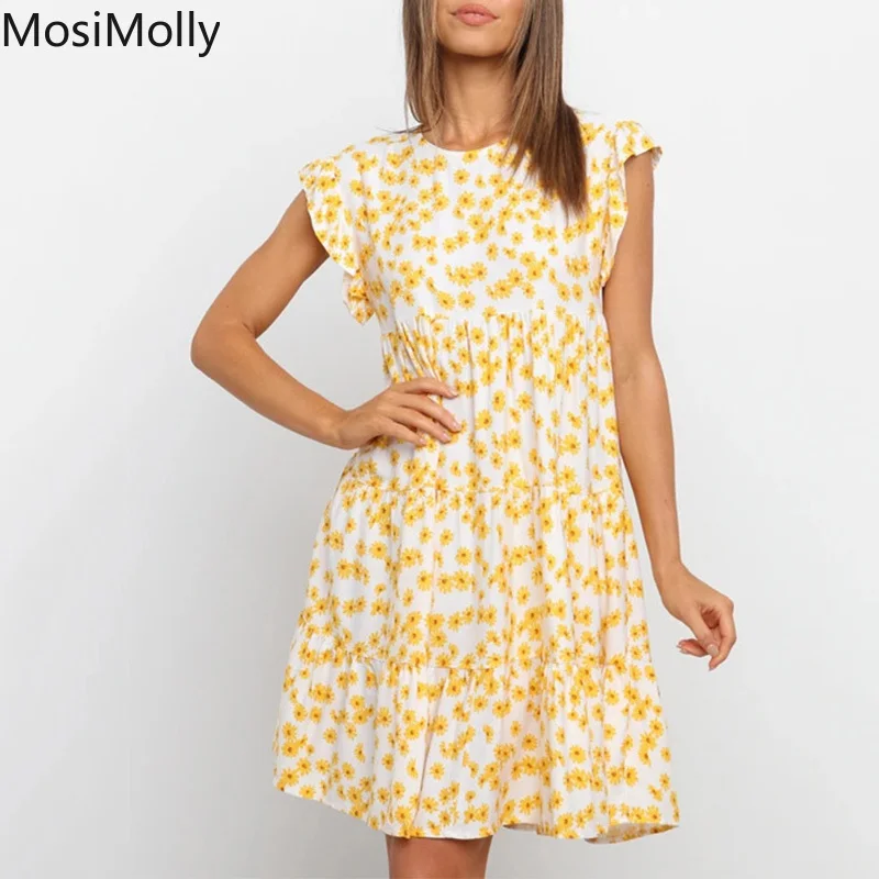 MosiMolly Daisy Floral Dress Women Casual Loose Dress Women Round Neck Mini Dress Yellow Dress
MosiMolly Daisy Floral Dress Women Casual Loose Dress Women Round Neck Mini Dress Yellow Dress