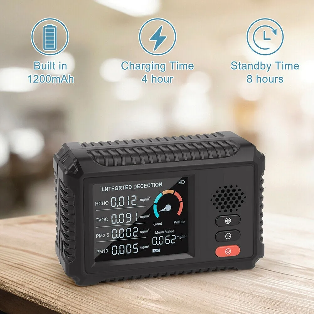 5V Air Quality Monitor Four-in-one PM2.5 PM10 Tvoc HCHO Multifunctiona Digital Home Tester With USB Charging Cable
5V Air Quality Monitor Four-in-one PM2.5 PM10 Tvoc HCHO Multifunctiona Digital Home Tester With USB Charging Cable