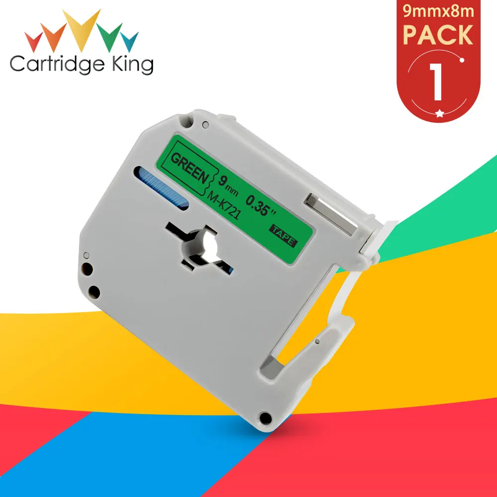 MK-721 Compatible for Brother M Tape MK721 Printer Ribbon 9mm Black on Green M-K721 Label Tape for Brother P Touch Label Maker
MK-721 Compatible for Brother M Tape MK721 Printer Ribbon 9mm Black on Green M-K721 Label Tape for Brother P Touch Label Maker