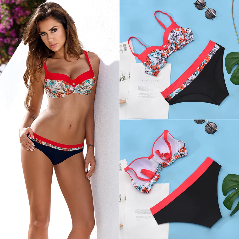 Women Two Piece Push Up Swimwear Sexy Bikinis Retro Swimsuit Women's Swimming Suit Summer Bathing Suit Beach Wear
Women Two Piece Push Up Swimwear Sexy Bikinis Retro Swimsuit Women's Swimming Suit Summer Bathing Suit Beach Wear