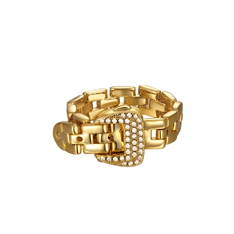 European Exaggerate Golden Rings Design Metal Soft Chain Crystal Belt Buckle Adjustable Ring Female Trend Jewelry Fashion Ring
European Exaggerate Golden Rings Design Metal Soft Chain Crystal Belt Buckle Adjustable Ring Female Trend Jewelry Fashion Ring