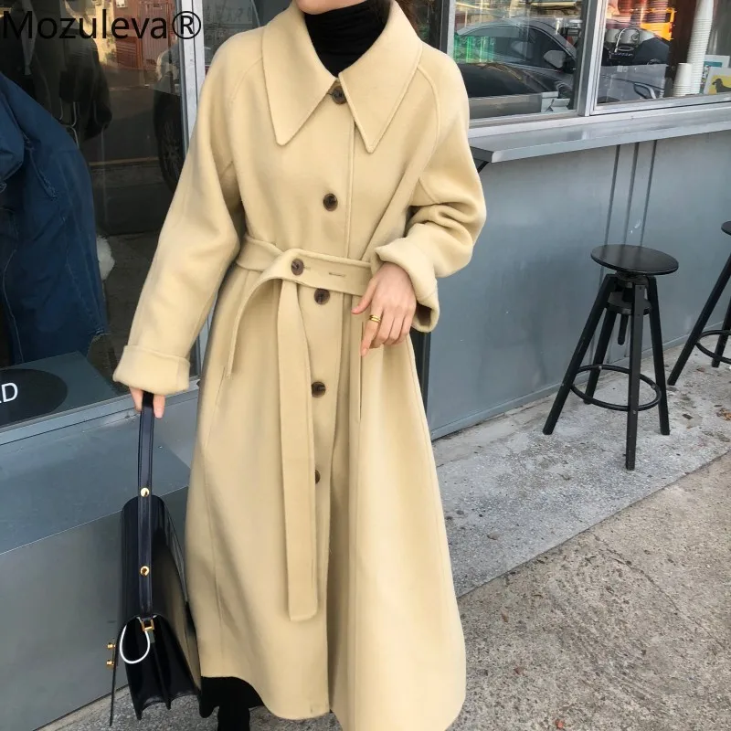 Mozuleva Retro Single-breasted Women Loose Long Woolen Coats Autumn Winter Warm Long Sleeve Turn Down Collar Female Overcoats
Mozuleva Retro Single-breasted Women Loose Long Woolen Coats Autumn Winter Warm Long Sleeve Turn Down Collar Female Overcoats