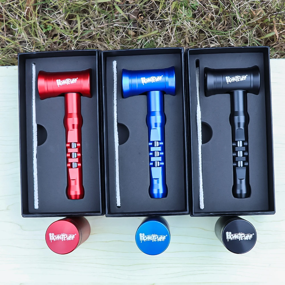 HONEYPUFF Hammer shape metal pipe Aluminum Smoking Pipe Tobacco Herb Pipe Smoke Glass Pipe +Metal Stash Jar
HONEYPUFF Hammer shape metal pipe Aluminum Smoking Pipe Tobacco Herb Pipe Smoke Glass Pipe +Metal Stash Jar