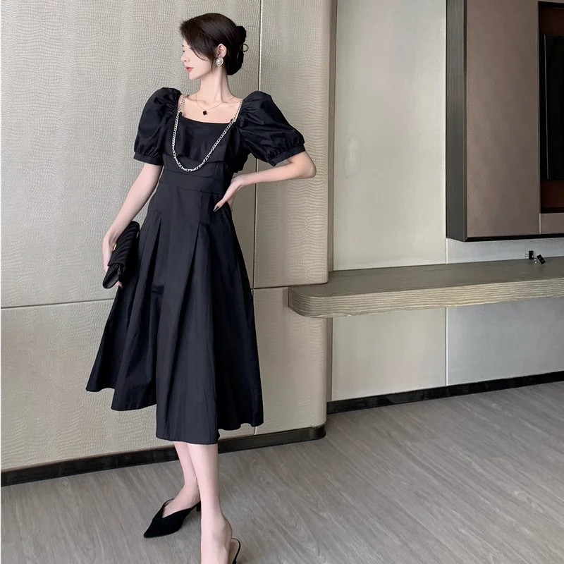 Korejepo Women Dress 2021 Summer French Elegant Sweet Cool Hepburn Style Waist Slimming One-Shoulder Puff Sleeve A-Line Vestidos
Korejepo Women Dress 2021 Summer French Elegant Sweet Cool Hepburn Style Waist Slimming One-Shoulder Puff Sleeve A-Line Vestidos