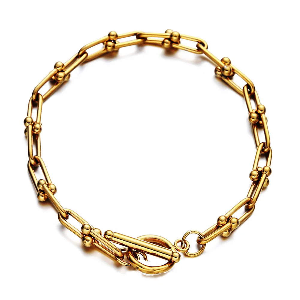 New Design U-shaped Chain Link Bracelet For Women Girls Gold Color Stainless Steel OT Bracelets Fashion Jewelry Birthday Gift
New Design U-shaped Chain Link Bracelet For Women Girls Gold Color Stainless Steel OT Bracelets Fashion Jewelry Birthday Gift